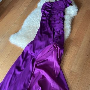 Robert Rodriguez full length one shoulder gown